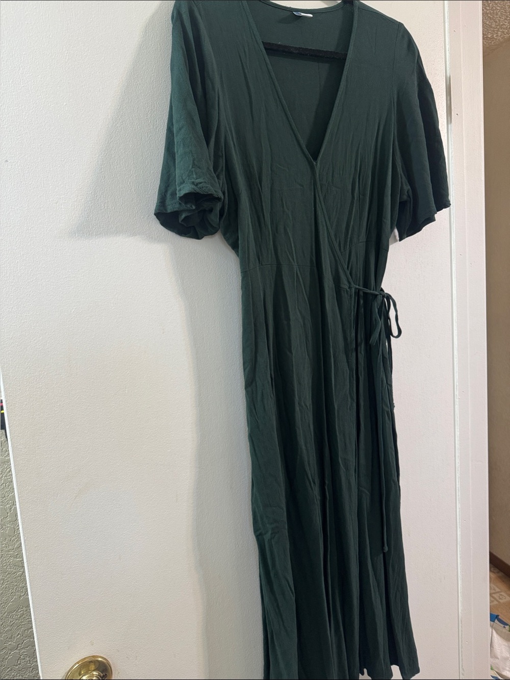 Old Navy Forest Green Wrap Midi Dress